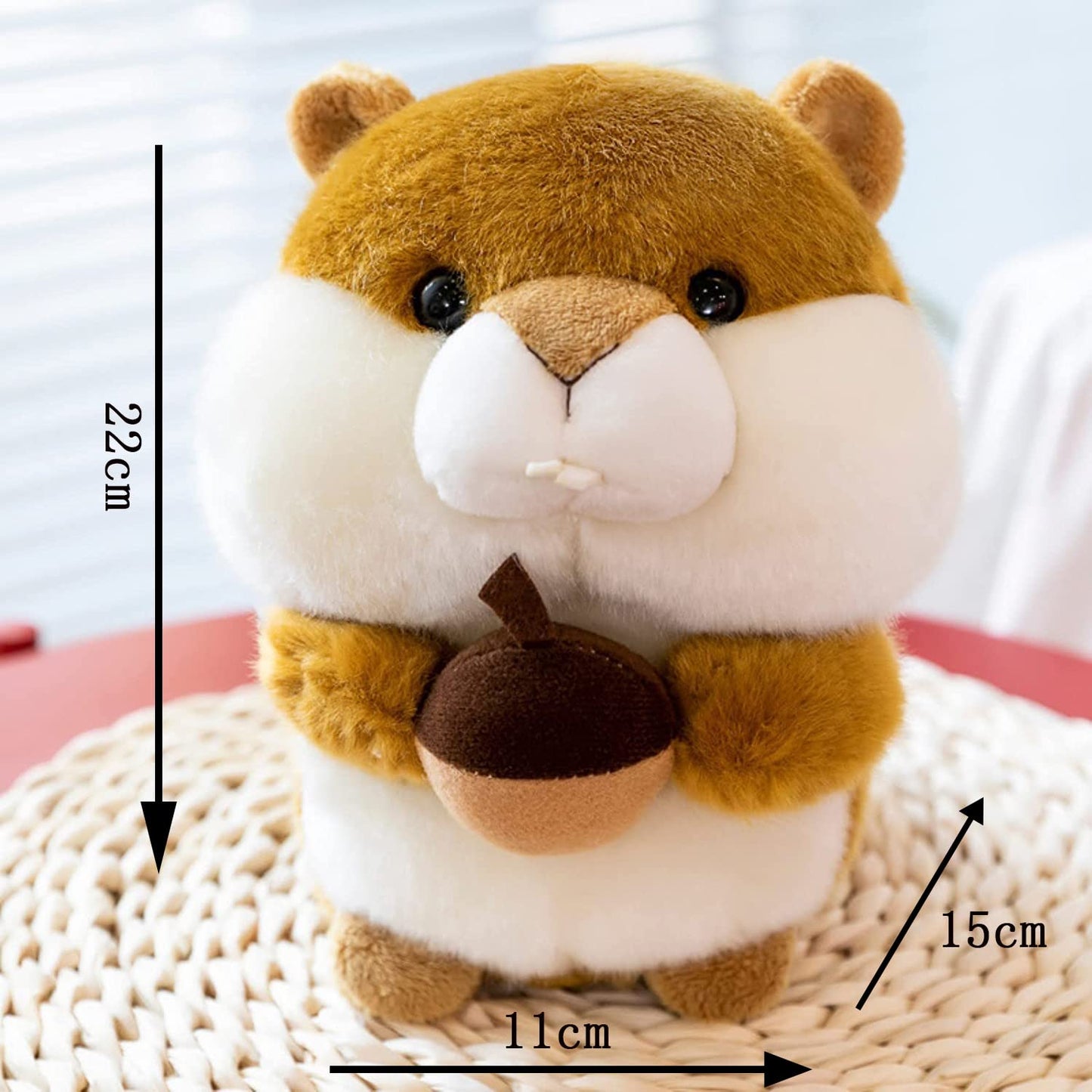 Luozzy Squirrel Plush Toy Brown Squirrel Stuffed Animal Doll With Hazelnut Soft Adorable Toy Gift Decorative