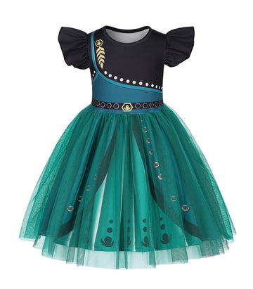 Henzworld Little Girls Princess Dress Kids Costume Dress Up For Girls Fancy Halloween Cosplay Theme Party Outfit Short Flutter S