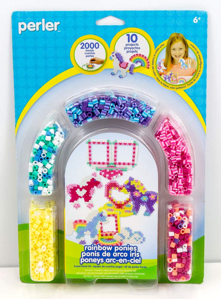 Perler Beads Rainbow Pony Fused Bead Kit Beads for Girls, 2000 pcs