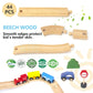 MUYUTOY Wooden Train Track 44Pcs, Wood Train Tracks Expansion Accessories Expansion Pack fits Melissa and Doug, Brio, Thomas, Mo