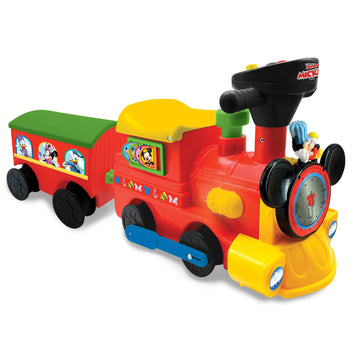 Kiddieland Toys Limited Battery-Powered Mickey Choo, 12 Months To 36 Months With Caboose & Tracks Ride On, Reflecting Colors May Vary ,9.5 X 14.25 X 31.5 Inches