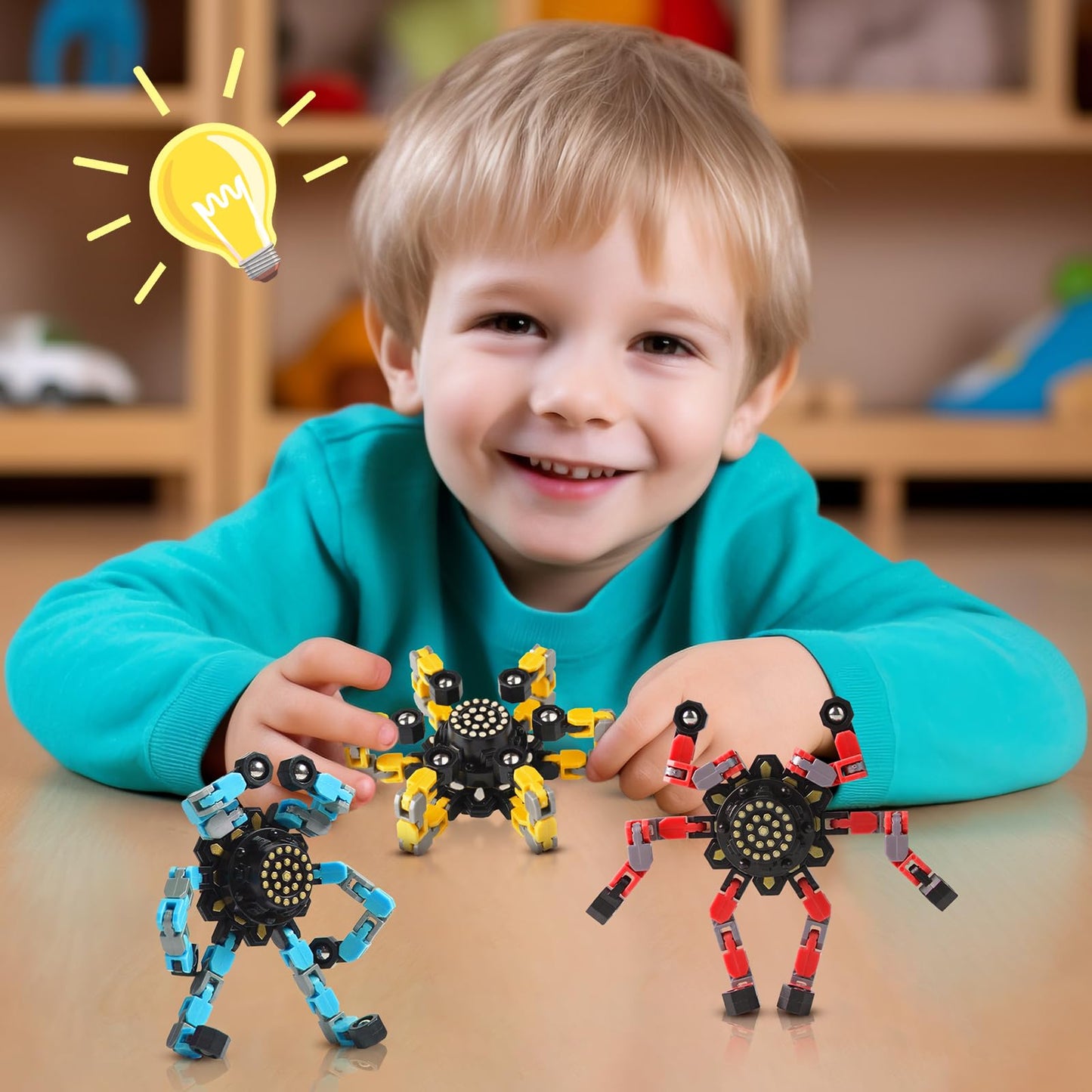 Gokeey Easter Basket Stuffers Transformable Fidget Spinners For Kids And Adults Stress Relief Sensory Toys For Boys And Girls Fingertip Gyros For Kids Classroom Birthday Party Favors