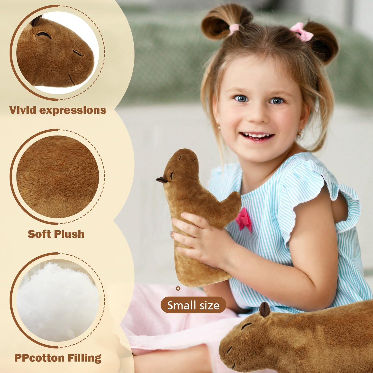 Evolveover Capybara Plush Toy, Capybara Stuffed Animal, Capybara Plushie,Stuffed Capybara Peluche (11.8 Inches)