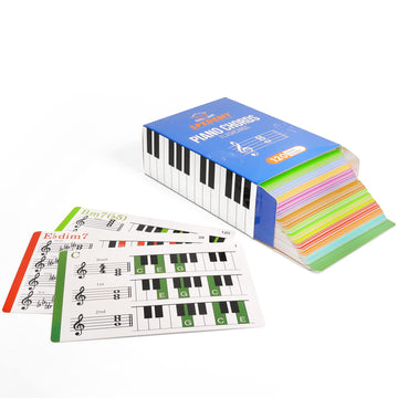 Spedemy Piano Chord Flashcards in Gift Box - Piano Chords Chart Included - ColorCoded Flash Cards for 120 Chords - 10 Frequent Chords  12 Keys - Fun Educational Flashcards for Piano  Music Learners