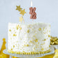 BBTO Half Birthday Candle Cake Topper for 1/2 Year Old Party Decorations - Rose Gold