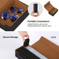 Scimi Mtg Card Storage Box Tcg Deck Case Holds Fits 5 Windows Decks Card Box Or 1800+ Sleeved Cards For Mtg, Yugioh, Uno, Tcg, Trading Cards With Mat Case And Strong Magnet Closure (Black And Golden)