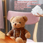 Aucooma Teddy Bear Stuffed Animal Cute Brown Hoodie Bear Plush Toys Gifts For Kids 11.8 Inches