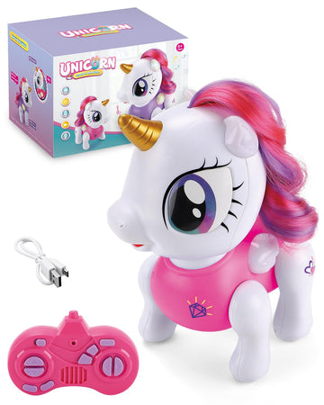 Unicorn Robot Toys for Girls and Boys Rechargeable, Voice and Remote Control Unicorn Robots Interactive Talking Smart Partner wi