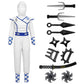 Spooktacular Creations Halloween Ninja Costume  White Ninja Outfit Set for Kids  Halloween Costumes with Accessories for Boys Dress Up and Role Play Party (Small  5-7 yrs)