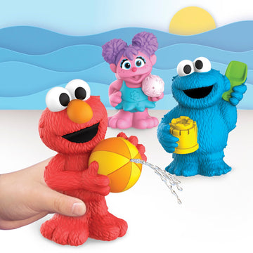 Sesame Street Floating Fun Friends 3-Piece Set Water Squirters Bath And Pool Toys, Kids Toys For Ages 2 Up By Just Play