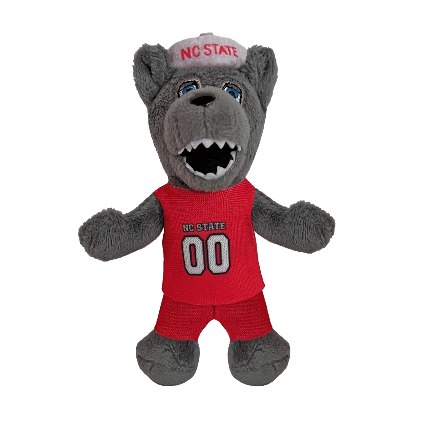 Bobbi-Toads Attachable Plushie Mr. Wuf Mascot, 4.25" Red, White, Grey, for Backpacks, Bags, Shoes, Water Bottles - Model 819