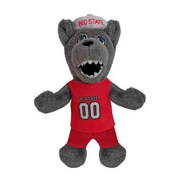 Bobbi-Toads Attachable Plushie Mr. Wuf Mascot, 4.25" Red, White, Grey, for Backpacks, Bags, Shoes, Water Bottles - Model 819