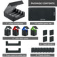 Wpgear Deck Cases Bundle Hold Up To 5000 Trading Cards, Storage Boxes Set Included 4-Row Case, 4 Small Deck Cases, Game Mat And Foam Divders, Compatible With Mtg, Commander, Ptcg, Magic Cards
