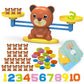 REMOKING Bear Balance Game, Funny Math Counting Toy with Numbers, Little Bears, Game Cards, Coins, Great Gifts for Kids 3 Years 