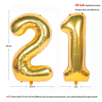 40 Inch Gold Number Balloons Helium Foil Mylar Balloon Birthday Party Banquet Decoration 21