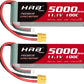 HRB 3S 5000mAh Lipo Battery XT60 100C 11.1V RC Lipo Battery Compatible with RC Car RC Plane RC Truck RC Boat (2packs)