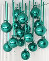 Jenaai 30 Set Round Foil Balloons Bulk 22 Inch 4d Metallic Giant Balloons Set with Satin Bows Ribbon for Ceiling Holiday Ornamen
