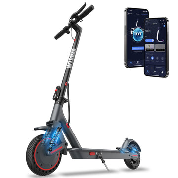 Electric Scooter  E Scooter 500W Powerful Motor  10  Solid Tires  22Mph Max Speed  22-25 Miles Long Range  Foldable Commute Scooter for mature-themeds with Dual Shock Suspensions and APP Control
