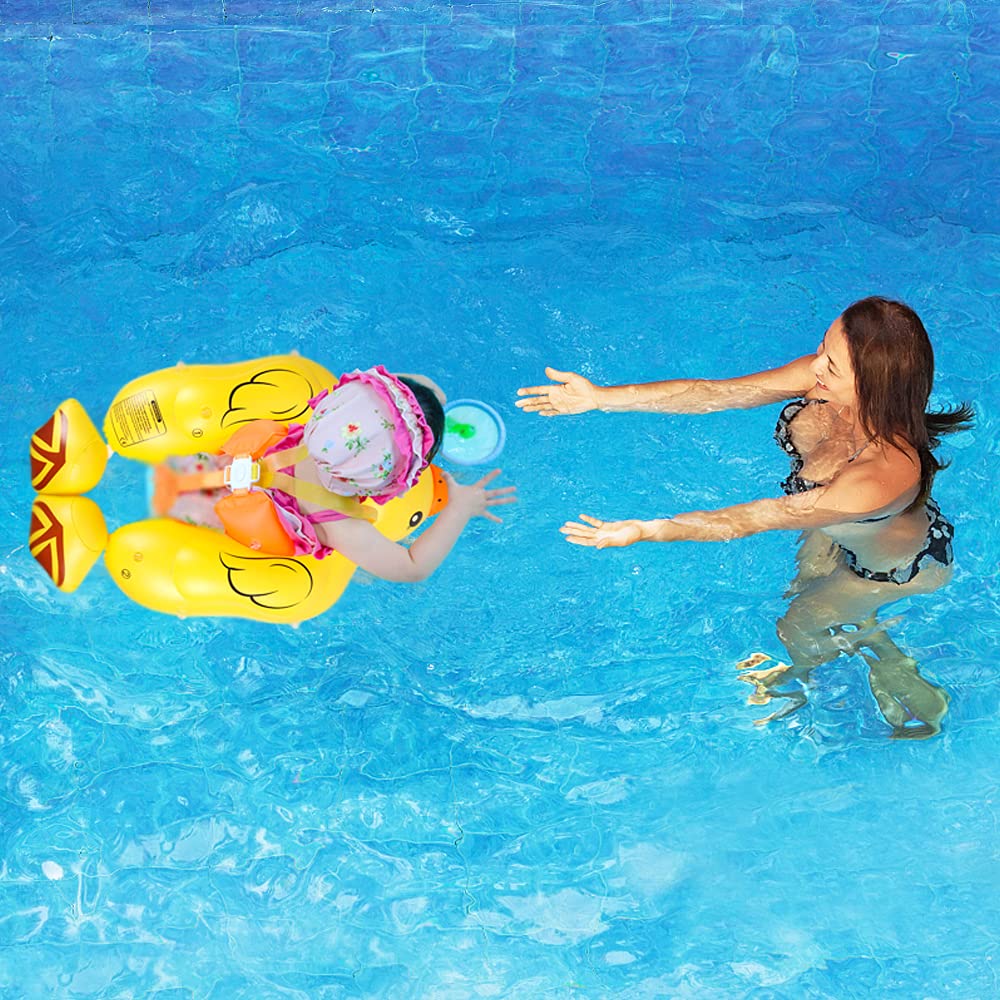Relaxing Baby - Swimming Float Ring With Removable Sun Protection Canopy,Anti-Slip Crotch,Add Tail Chamber Never Flip Over Baby
