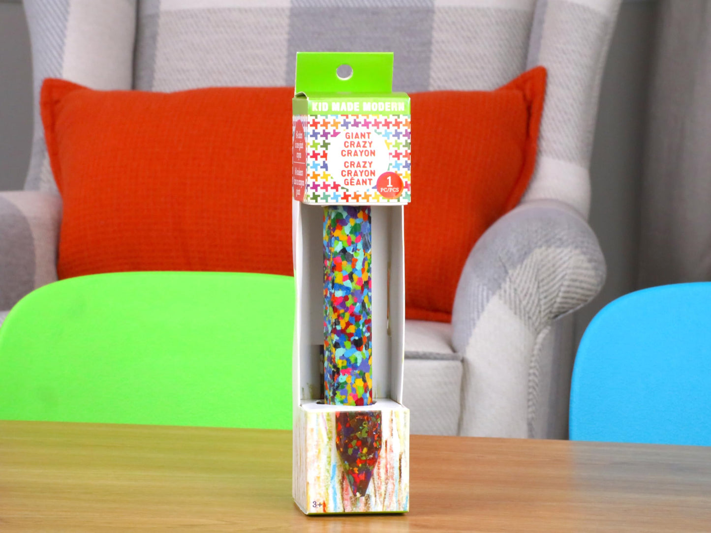 Kid Made Modern Giant Crayon for Toddlers & Kids Ages 3+ - Coloring Non Toxic Big Jumbo Crayon with 64 Colors - Thick & Easy Gri