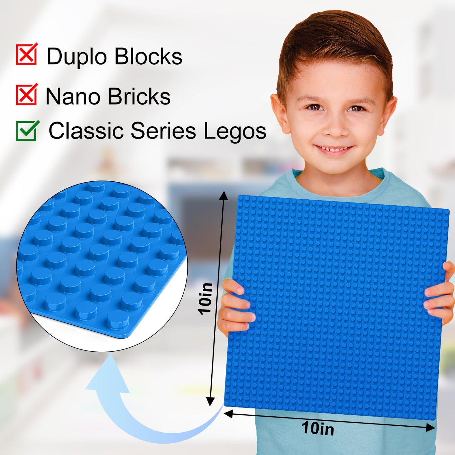 Classic Baseplates, Peel And Stick Base Plates For Building Bricks, Compatible With Major Brands, Self-Adhersive Base For Bricks