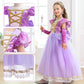 Luzlen Rapunzel Dress For Girls Toddler Purple Princess Costume For Halloween Birthday Party Cosplay Purple, 7-8Y(Tag 150)