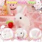 Bunny Plush Toys,Electronic Walking Plush Toys with Sounds,Wiggling Ears,Twitching Mouth,Leash,Interactive Rabbit Toys for Kids