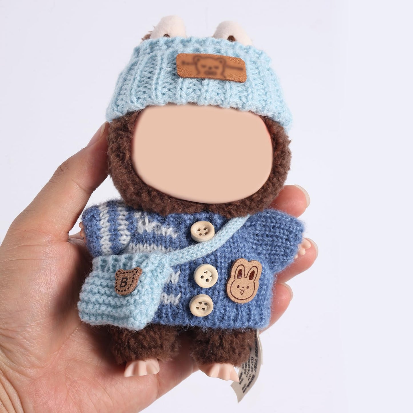 Clothes Outfit for Dolls  enhanced Blue Doll Accessories with Fashion Clothes Bear Hat Crossbody Bags Chic Style Set for Decoration Supplies