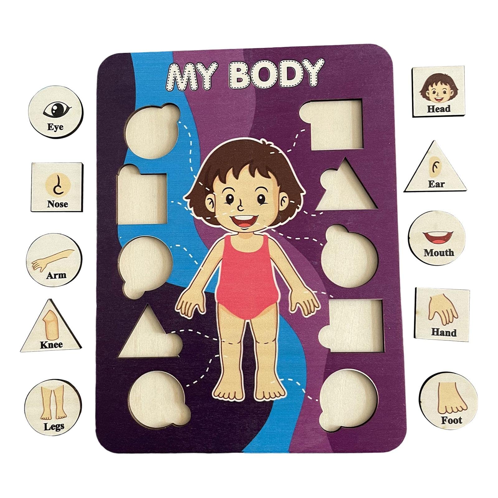 Ilsmysutra Wooden Human Puzzles For Toddlers Aged 3+ Preschool Toys For Toddlers|Toys For Baby|Developmental Baby Toys