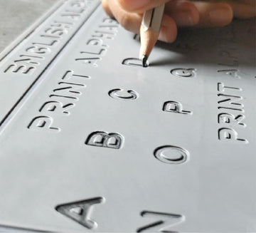 AKSHARABHYAS English Alphabet Slate With All Letters In Groves For 3+ Children To Read & Trace With Pencil For Strong Foundation