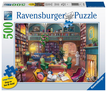 Ravensburger 500 Piece Jigsaw Puzzle - Dream Library, Multicolor, Softclick Technology, 27 x 20 in, Cardboard, Model 17459