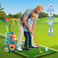 CAPTAIN CHAOWING Toddler Golf Set with Putting Mat, Green Kids Golf Cart, Plastic Clubs & Balls, Ages 3-5+ Years Old