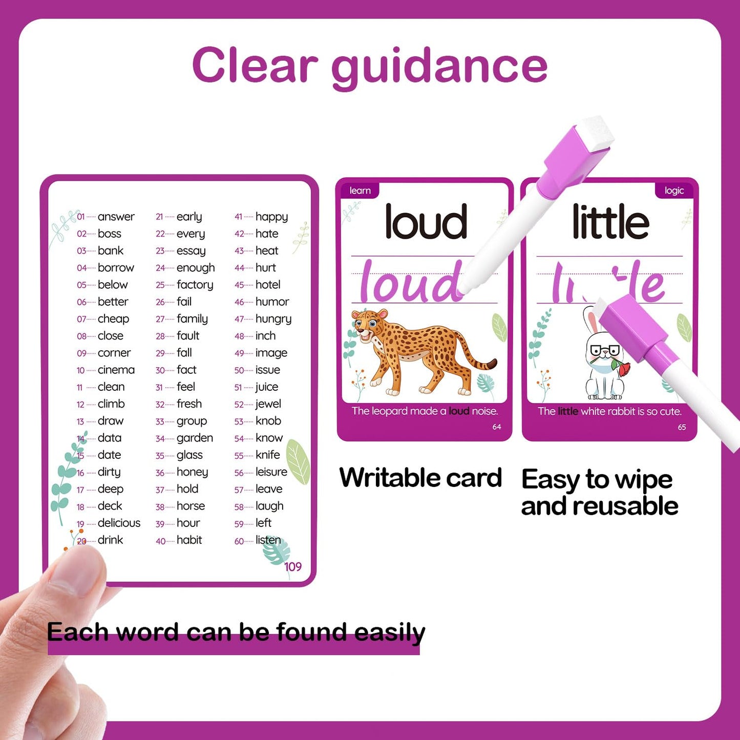 Wjpc 55 Cards, 106Pcs High Frequency Sight Words Flash Cards (Second-Grade), 1St, 2Nd, 3Rd Grade, 7,8,910,11 Years Ages Kids Boy