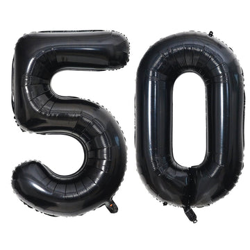 40 Inch Black 50 Number Balloons Giant Jumbo Huge 50 Foil Mylar Helium Number Digital Balloons Black Birthday Mylar Digital Ball