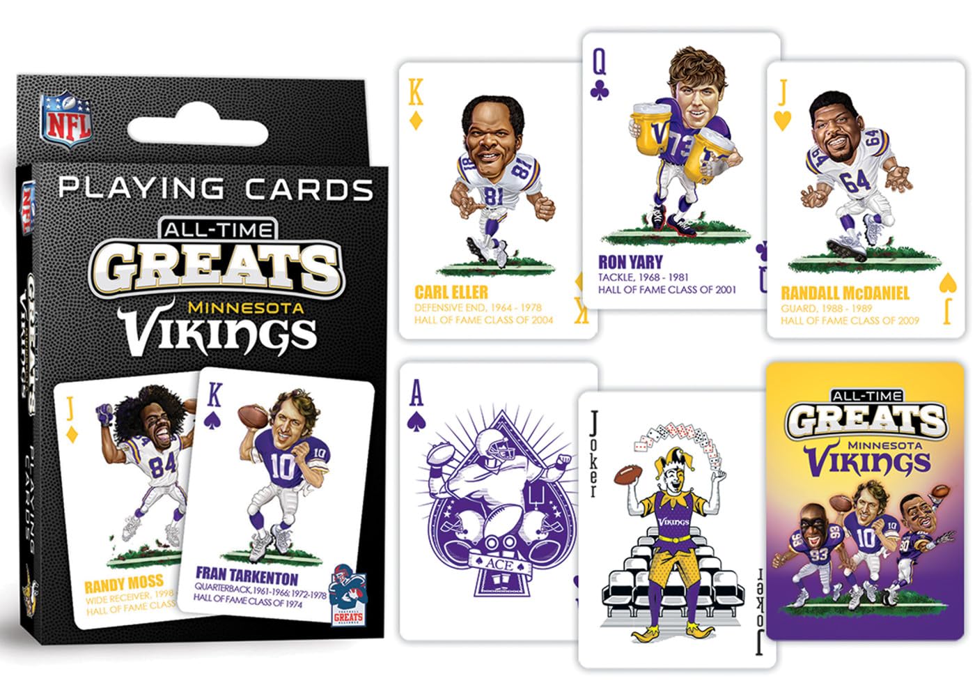 MasterPieces Minnesota Vikings Playing Cards - Officially Licensed Deck, Cardstock, Team Color, Model MIV3300