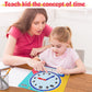 Magnetic Writable Dry Erase Learning Clock | Clock For Kids Learning To Tell Time | Large 12' Demonstration Teaching Time Practice Clock With Dry Erase Writing Surface | Pen Included | (Rainbow)