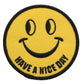 Smiley Face Have a Nice Day Iron-On Fabric Patch