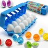 Moontoy Dinosaur Matching Eggs For Toddlers - Easter Eggs Toy - 12Pcs Educational Learning Color & Shape Recognition Montessori Stem Toy, Sorting Fine Motor Skills, Easter Gift, Easter Basket Stuffers