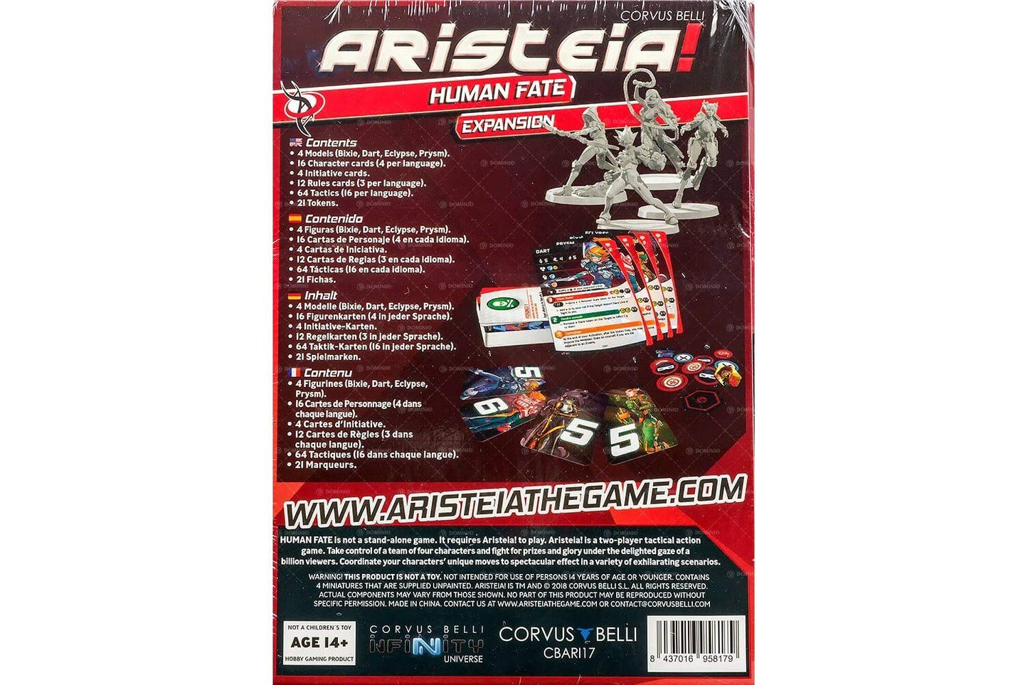 Corvus Belli Aristeia! Human Fate Expansion (4) - Tabletop Game Expansion - Miniature Wargame - Sports, Corporate, Futuristic - 144+ - 2 Players - 2022