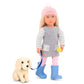Our Generation Meagan Play Doll Set with Dog, 18 inch Pink Plastic, Model RXZER24, for Toddlers 3 Years and Up