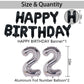 Naninuneno 22Nd Black Silver Birthday Party Decorations For Men Women, Happy 22 Birthday Party Supplies With Black Happy Birthda