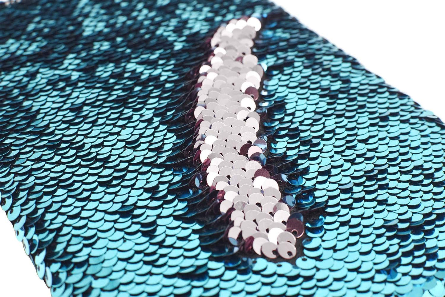 Sequin Girls Journal for Kids  8.5x5.5 Inches 160 Lined Pages Diary for Girls and Boys Reversible Flip Sequence Notebook for Teen Pre School Writing Drawing Travel Gifts (Lake Blue to Sliver)