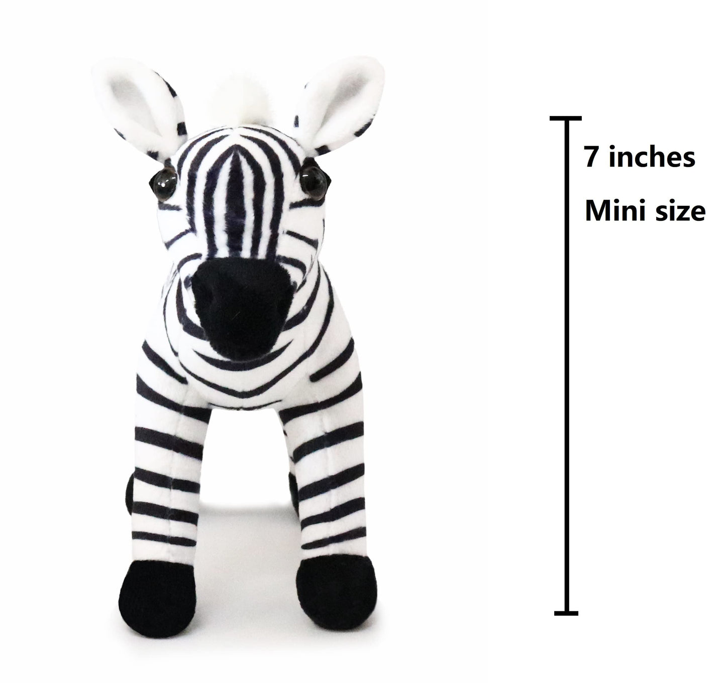 Ice King Bear Wild Animal Small Stuffed Animals Zoo Family Plush Toy (Zebra 7 Inches)