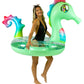 PoolCandy Inflatable Animal Pool Tubes & Swim Rings (Seahorse 48'' inch Glitter Animal Pool Tube Swim Ring)