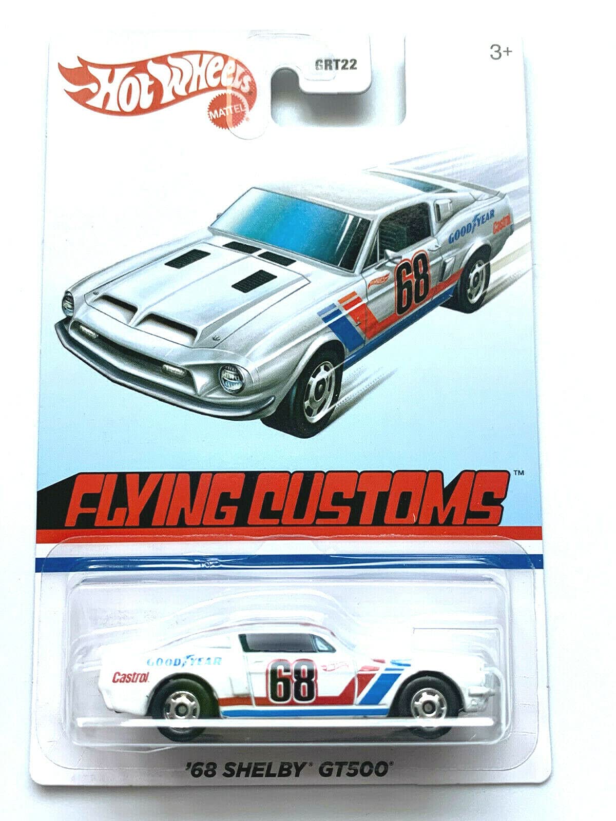 Diecast Hotwheels '68 Shelby Gt500 [White] - Flying Customs