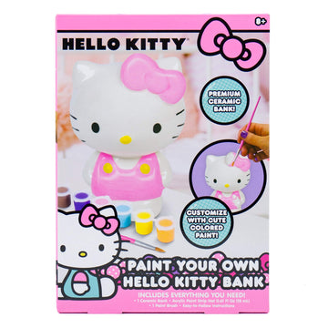 Horizon Group Usa Hello Kitty Paint Your Own Piggy Bank, Diy Coin Bank For Kids, Multicolor
