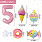 Donut 5Th Birthday Decorations,Sweet 5Th Birthday Party Decorations For 5Th Birthday Donuts Foil Balloons Sweet 5Th Donut Birthday Party Decorations Party Supplies Backdrops For Girls