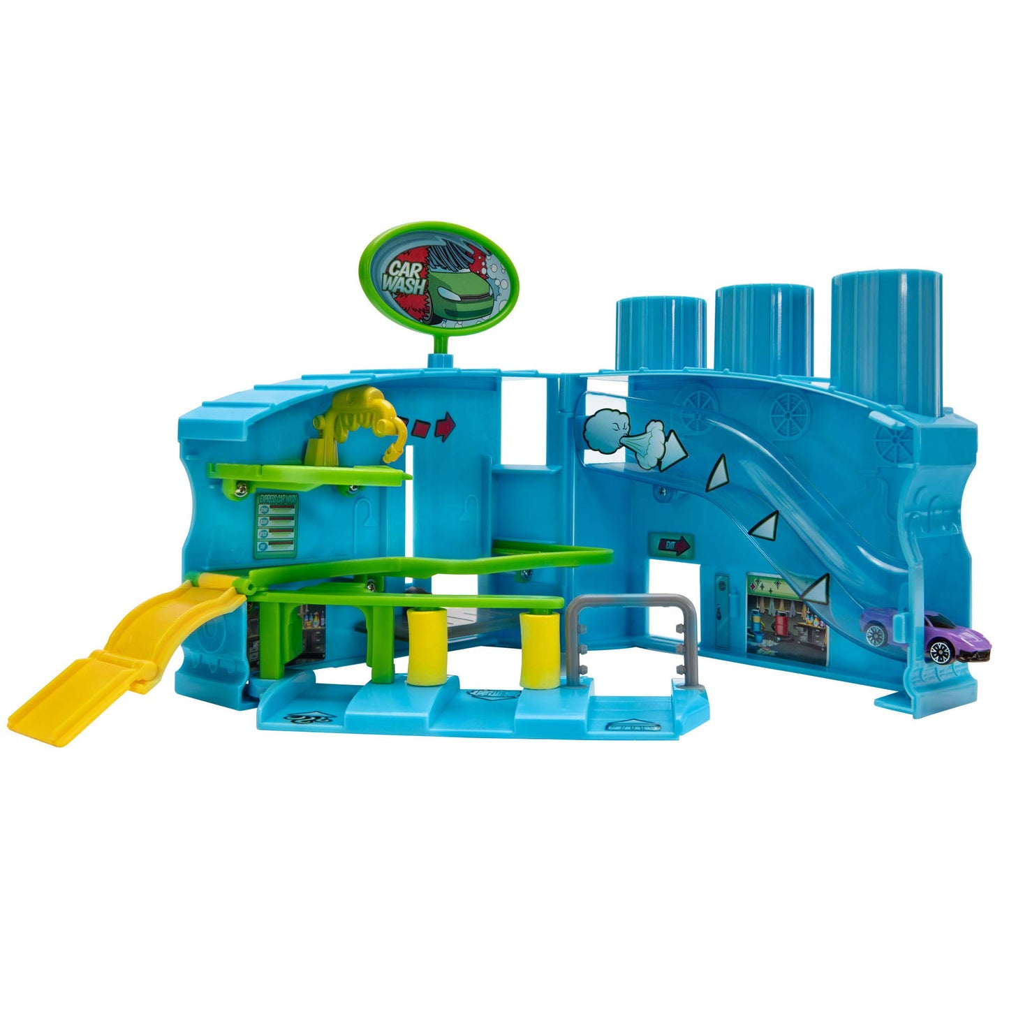 Micro Machines Core Playset  Car Wash Station - Expandable and Connectable to Other MM Sets  Includes One limited availability Vehicle - Collect Them All