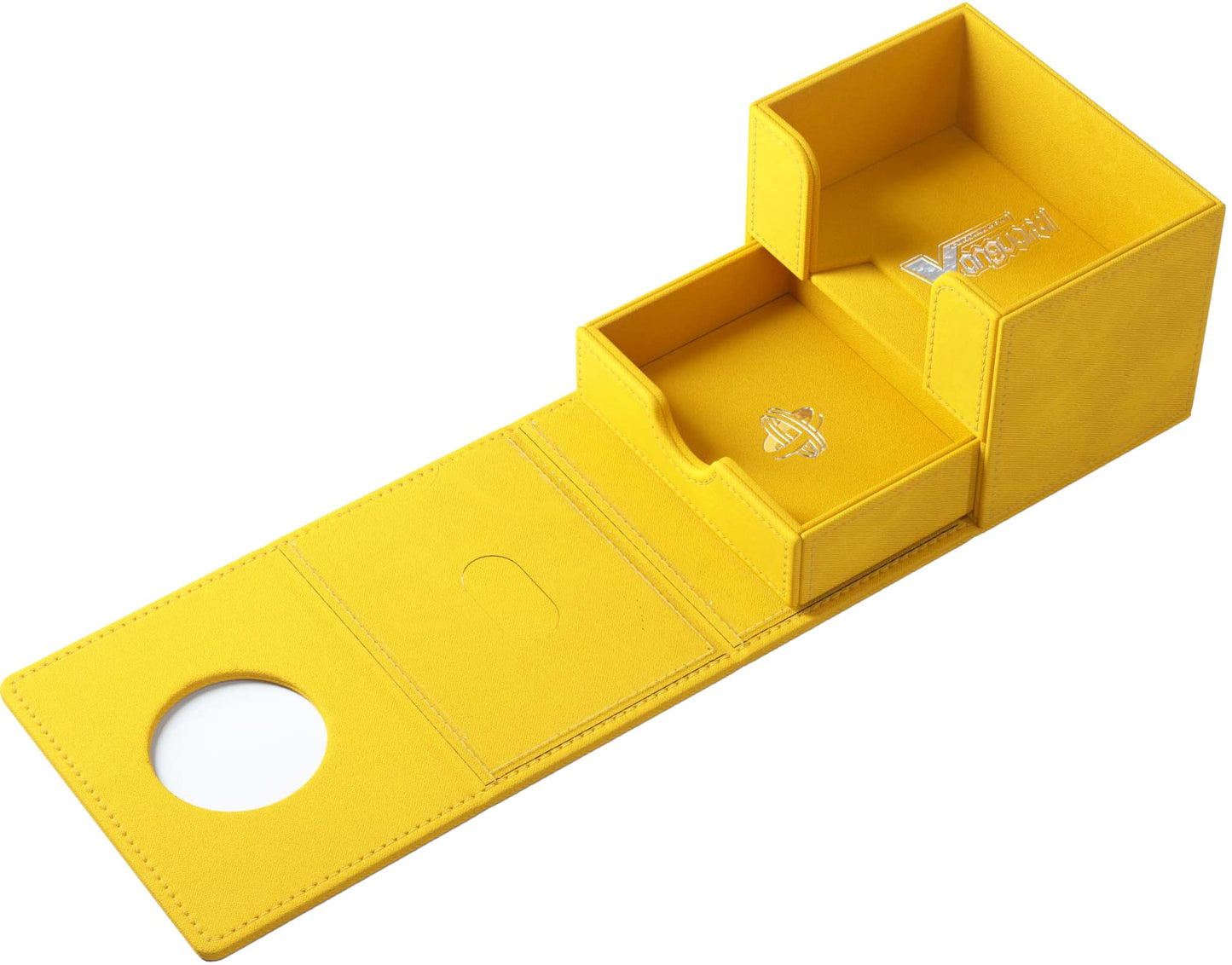 Gamegenic Cardfight!! Vanguard Nation'S Vault | Premium Deck Box | Holds Up To 50 Double-Sleeved Cards | Extra Drawer For Power Counters And Accessories | Keter Sanctuary - Yellow Color | Made