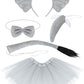 Luces Elephant Costume Set, Elephant Ears Headband Tutu Skirt Nose Tail Bowtie, Elephant Cosplay Accessories Party Dress Up